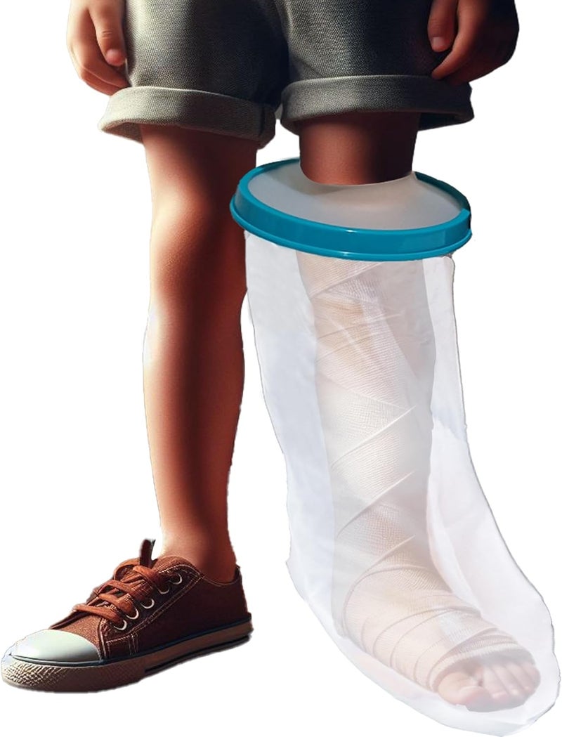 Tideshake 100% Waterproof Kid Leg Cast Cover for Showering, Reusable Kid Short Leg Cast Protector, Cast Covers for Shower Leg, Cast Bag for Shower, Cast Cover for Showering Foot (18inch) - Image 1